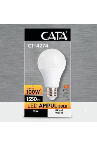 Cata E27 Duy Led Ampul 9 Watt Ve 15 Watt Beyaz Işık 6, Beyaz -