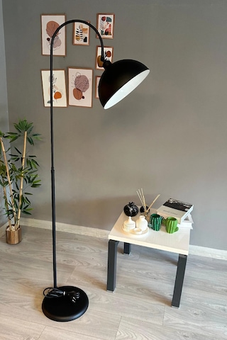 Bamyum Siyah Lambader Hareketli Başlık Modern Dekoratif Metal Oturma Çalışma Odası Lambası Siyah