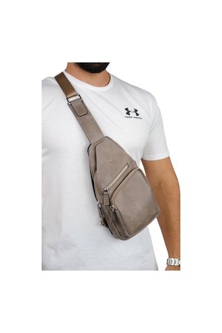 Mft Leather Hakiki Deri Unisex Çapraz Çanta Baggy 6981 Tiguan Gri