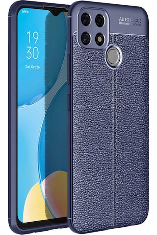 Oppo A15S Kilif Zore Niss Deri Desenli Silikon Kilif 486594102