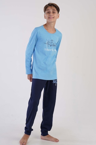 Vienetta Erkek Çocuk Uzun Kol Mavi Pijama Takımı 3c0t6n0o23 001