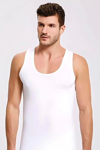 İlke Lycra Bambu Erkek Atlet Beyaz