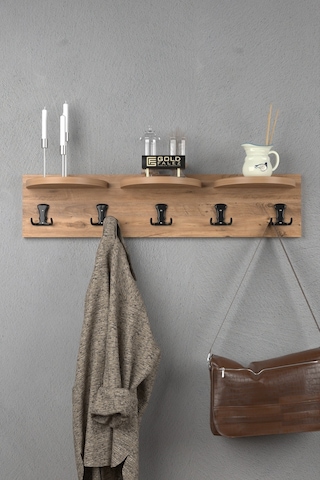 Askılık Duvar Elbise Askılığı Portmanto 80 Cm Ceviz Diğer