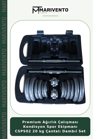 Premium Ağırlık Çalışması Kondisyon Spor Ekipmanı Csps02 20 Kg Çantalı Dambıl Set