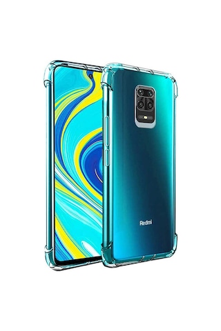 Kilifone - Redmi Note 9 Pro Uyumlu Kılıf Şeffaf Koruyucu Nitro Anti Shock Silikon - Renksiz - T14691