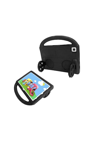 Galaxy T720 Tab S5e Uyumlu Zore Wheel Car Tekerlek Standlı Tablet Eva Silikon Kılıf-mor Tablet Kılıfı