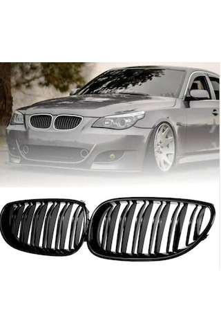 Bmw E60 M5 2003 - 2009 Ön Böbrek Panjur Piano Black Çift Tırnak