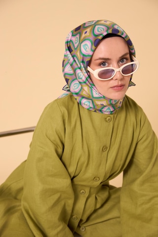 Twill İpek Eşarp 11470-15 Asit Yeşili, Mor, Butter Yellow, Turkuaz, Yeşil