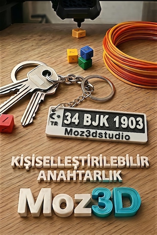 Kişiye Özel Siyah Beyaz Plaka Anahtarlık