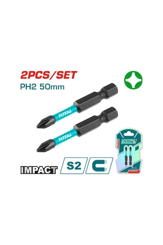 Total Tacım71ph250 Darbeli Ph2 Bits Uç 50 Mm 2 Parça