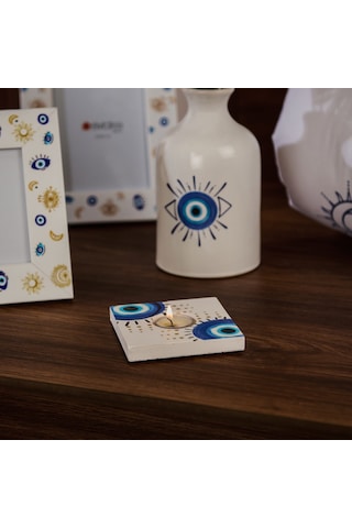 Deco Totemic Tealight Mum Ve Mumluk - Renkli - 10x10 Cm