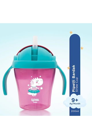 Wee Baby Pipetli Bardak Pembe Renkli Çok Renkli
