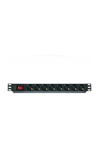 Lande 8 Grup Priz 19'' 1U On/Off Aydınlatmalı Anahtarlı
