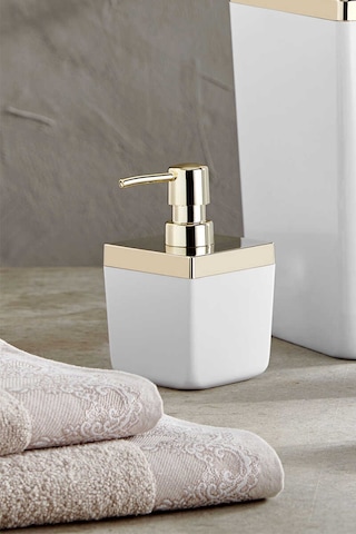 Primanova Toskana Sıvı Sabunluk Beyaz Altın Beyaz - Altın