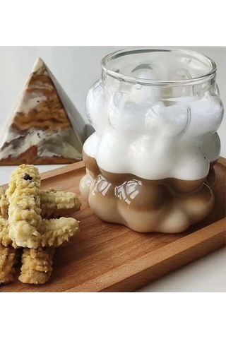 4 Adet Üzüm Kabartmalı Borosilikat Cam Bardak Sunumluk Pinterest Bubble Bardak Soğuk Kahve Bardağı 350 Ml Şeffaf