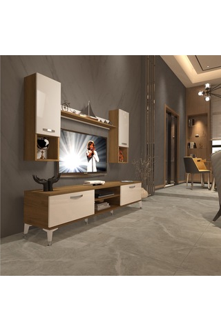 Decoraktiv Eko 5da Mdf Dvd Silver Tv Ünitesi Tv Sehpası Pera - Beyaz