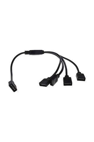 Alfais 4376 RGB Şerit 4 Pin LED Çoklayıcı Splitter Tek Kumanda 4 Çıkış