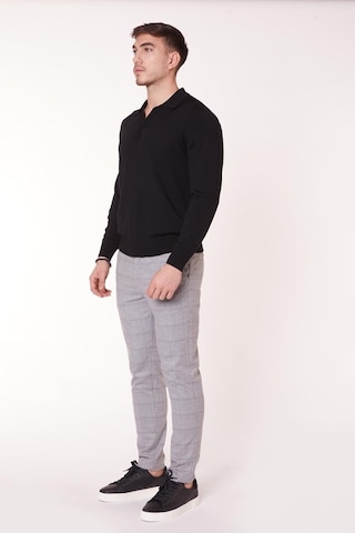 Braccas Erkek Beli Lastikli Slim Fit Ekoseli Gri Pantolon Gri
