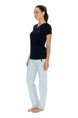 U.s. Polo Assn. Kadın Lacivert Battal Pijama Takım Kırmızı