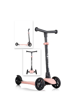 Wellgro Turbo 3 Tekerli Yükseklik Ayarlı Scooter, Pembe Pembe