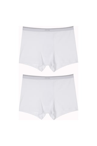 Eros Büyük Beden Likralı Toparlayıcı Doğal Pamuklu Azo Test Onaylı Compact 2li Erkek Boxer Beyaz