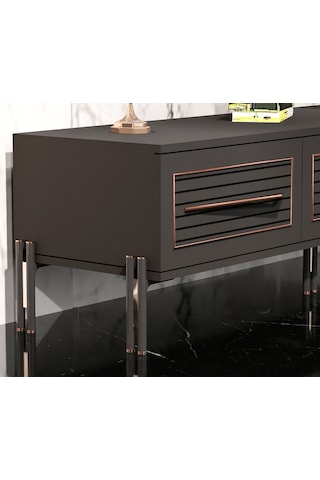 Tocco-platin Modern Kitaplıklı Tv Ünitesi