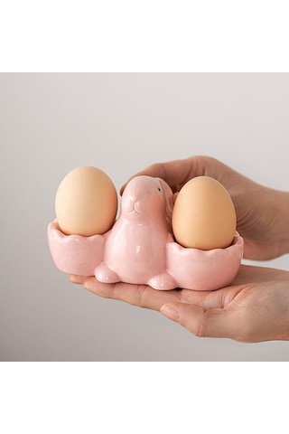 Suntek Seramik Yumurta Kupası Masa Tepsisi Ev Dekoru Pembe