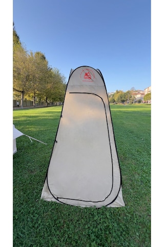 Alfa Balık Kamp Alanı Giyinme Duş Ve Wc Çadırı Otomatik Açılır Bej