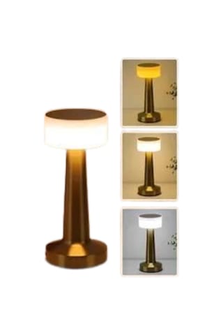 Kablosuz Renkli Masa Ve Gece Lambası Altın Rengi Dokunmatik Led Lamba 1033