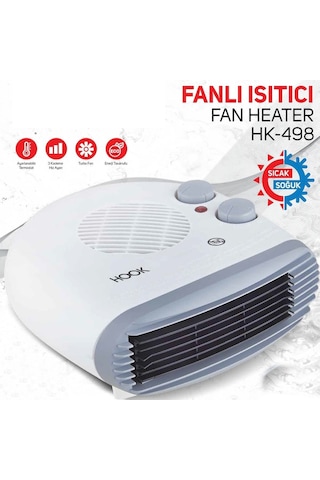Hook HK498 Termostatlı Yatay Fanlı Elektrikli Isıtıcı