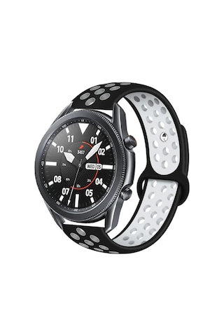 Galaxy Watch 46mm 22mm Krd-02 Uyumlu Zore Kordon-siyah-beyaz