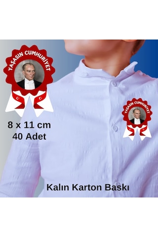 29 Ekim Cumhuriyet Bayramı Yaka Kartı 02 40lı Paket 7