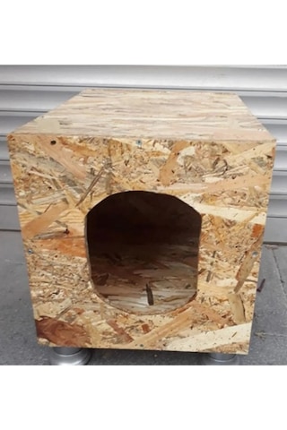 Apak Ahşap Lüx Dış Mekan Plastik Ayaklı Osb Kedi Evi 40 x 35 x 30 CM
