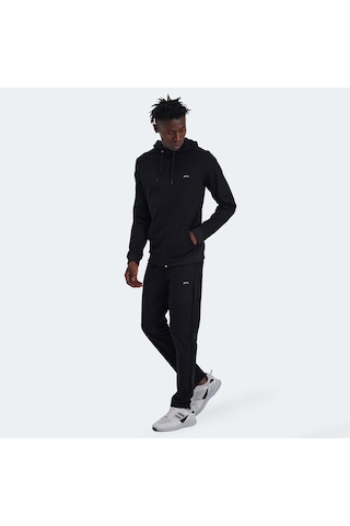 Slazenger RICH Erkek Fermuarlı Kapüşonlu Cepli Siyah Eşofman Takımı