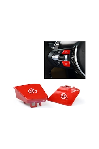Sones Spor Direksiyon M1 + M2 Moda Düğme Anahtarı Ayar Kapağı Bmw F30 F34 F15 F16 2014-2018 Kırmızı