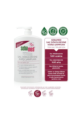 Sebamed Saç Dökülmesine Karşı Etkili Kafein ve Ginkgo Biloba İçerikli Şampuan 1 L