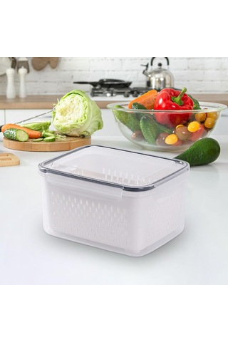 Suntek Magideal Buzdolabı Süzgeçli Saklama Kabı Beyaz
