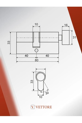 Vettore 80mm Kasa Kilidi, 5 Anahtarlı Ve Döndürücülü 194327802