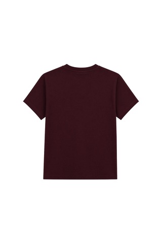 Mixray 2101 Kadın Bisiklet Yaka Soft Oversize Basic Modal T-shirt Bordo