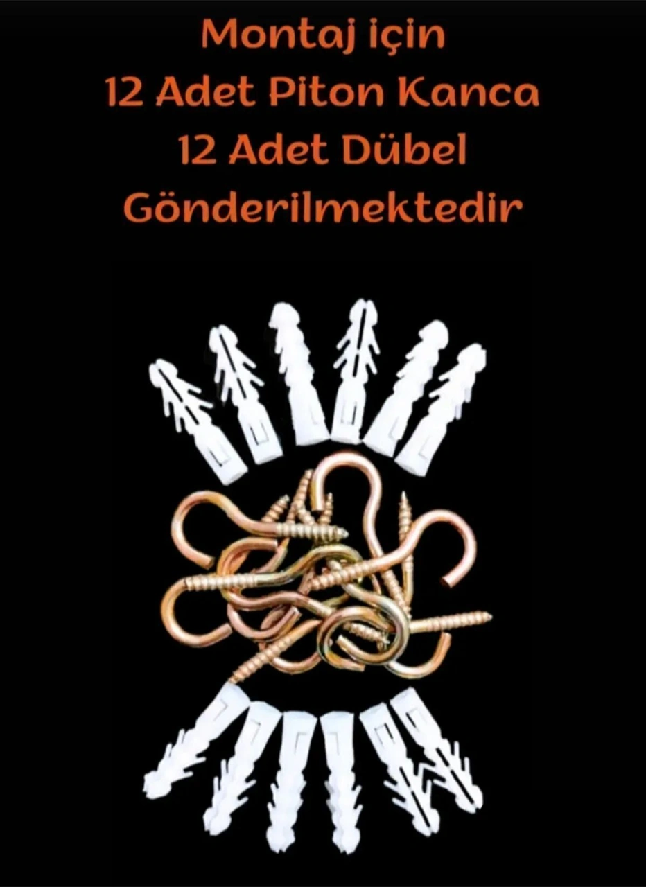 Balkon Filesi Montaj Seti Aparatı Piton Vida Kanca Ve Dübel 12'li Set -