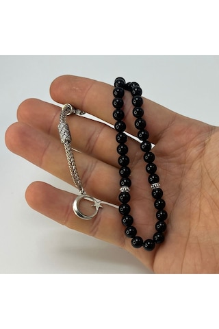 Sertifikalı Oniks 6mm 33lük Doğal Taş Tesbih