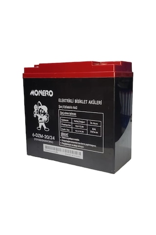 Monero 12v-20 Amper Dik -yeni Tarihli- E-bıke Elektrikli Bisiklet Akü 5'lü Paket 24 Amper Ebatlarında Ebatlar: 180 X 78 X 170mm