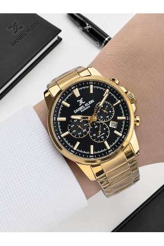 Daniel Klein 2 Yıl Garantili İç Fonksiyonları Aktif 3 Atm Suya Dayanıklı Erkek Kol Saati Edk10582-x1 Sarı