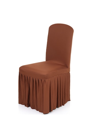 Padalink Pleated Milk Silk Spandex Chair Cover - Elastic, Wrinkle-resistant, Easy To Clean For Weddings, Restaurants, Banquets - Brown Çok Renkli