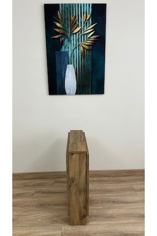 Modern Style Home Pratik Katlanır Taşınabilir 4-6 Kişilik Yemek Masası Ceviz
