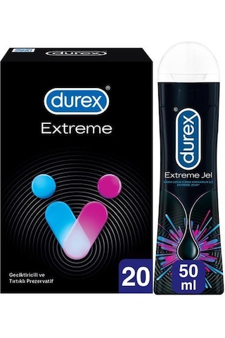Durex Extreme Prezervatif 20'li + Extreme Jel 50 ML