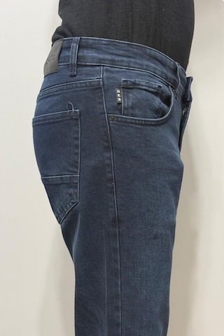 Hacker Denim Hacker Dmctekstil Erkek Lacivert Y 1097 Yüksek Bel Rahat Kesim Boru Paça Jean Pantolon