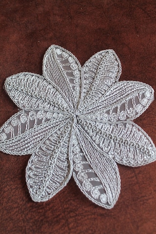 6 Adet Gri Fransız Tarzı Modern Rüzgar Gülü Bardak Altlığı Beyaz