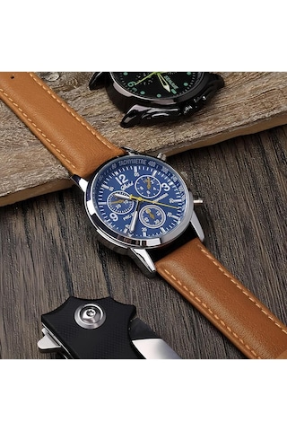 22mm Taba Hakiki Deri Saat Kordonu Düz Klasik Tek Parça Deri Kayış, 46mm Saatlerle Uyumlu Diğer