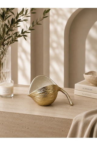 Krem Gold Chestnut Dekoratif Obje - Küçük Boy-7168